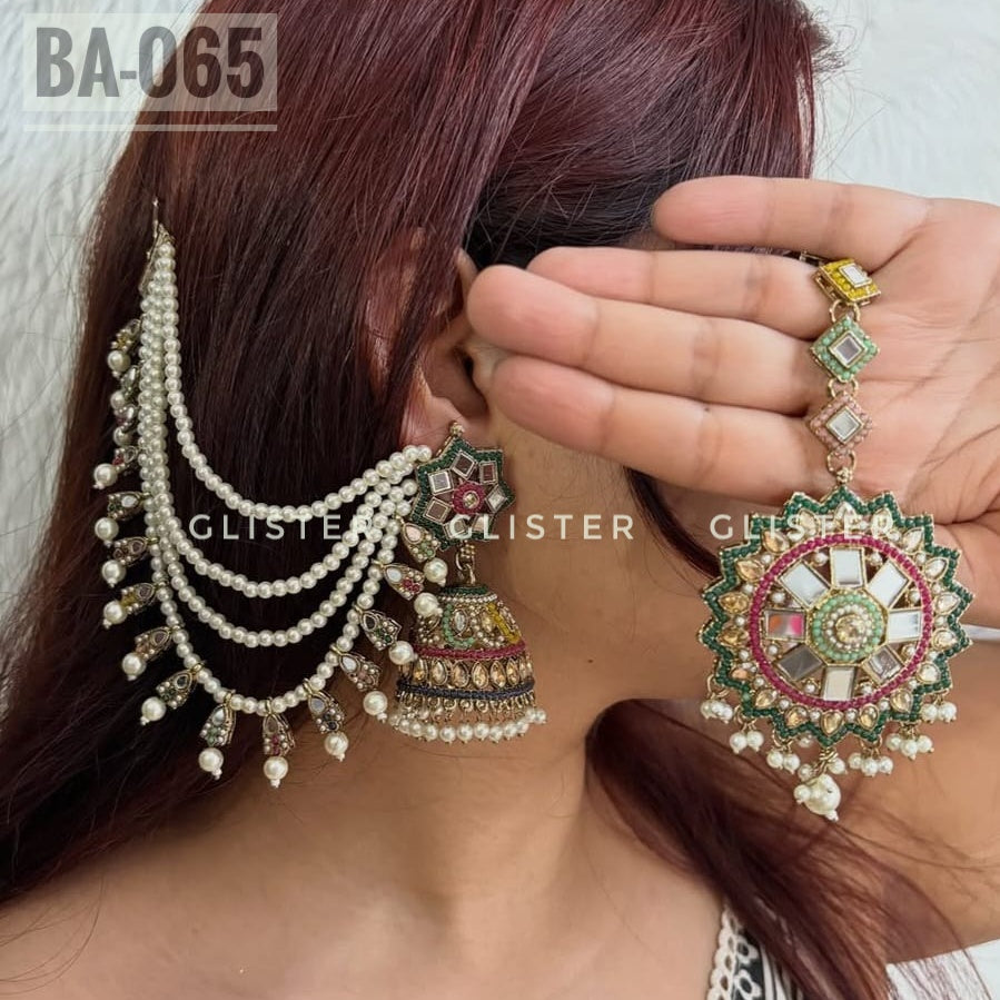 Jhumka with attached Tana and Tikli Set ✨ BA-065