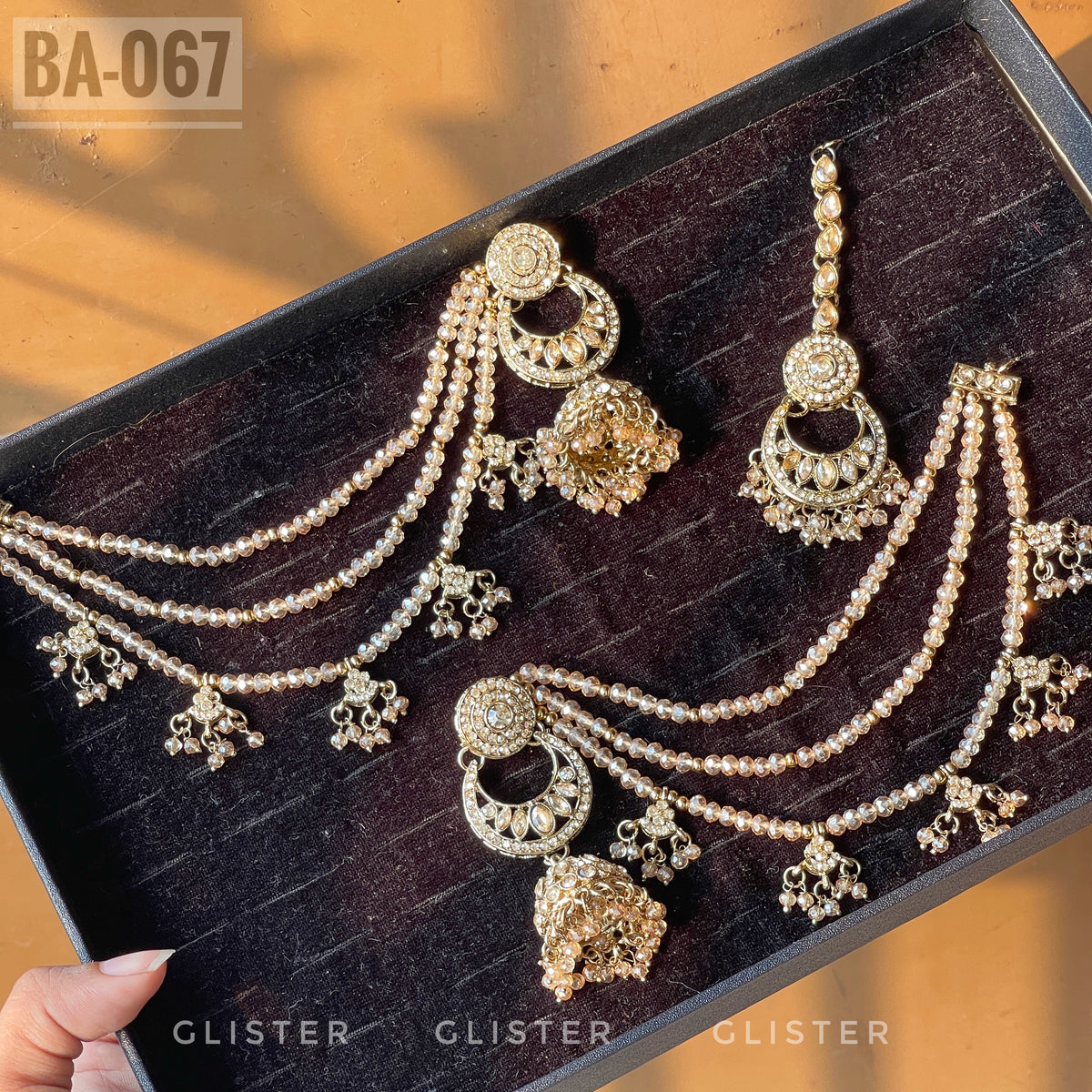 Jhumka With Attached Tana & Tikli Set ✨ BA-067