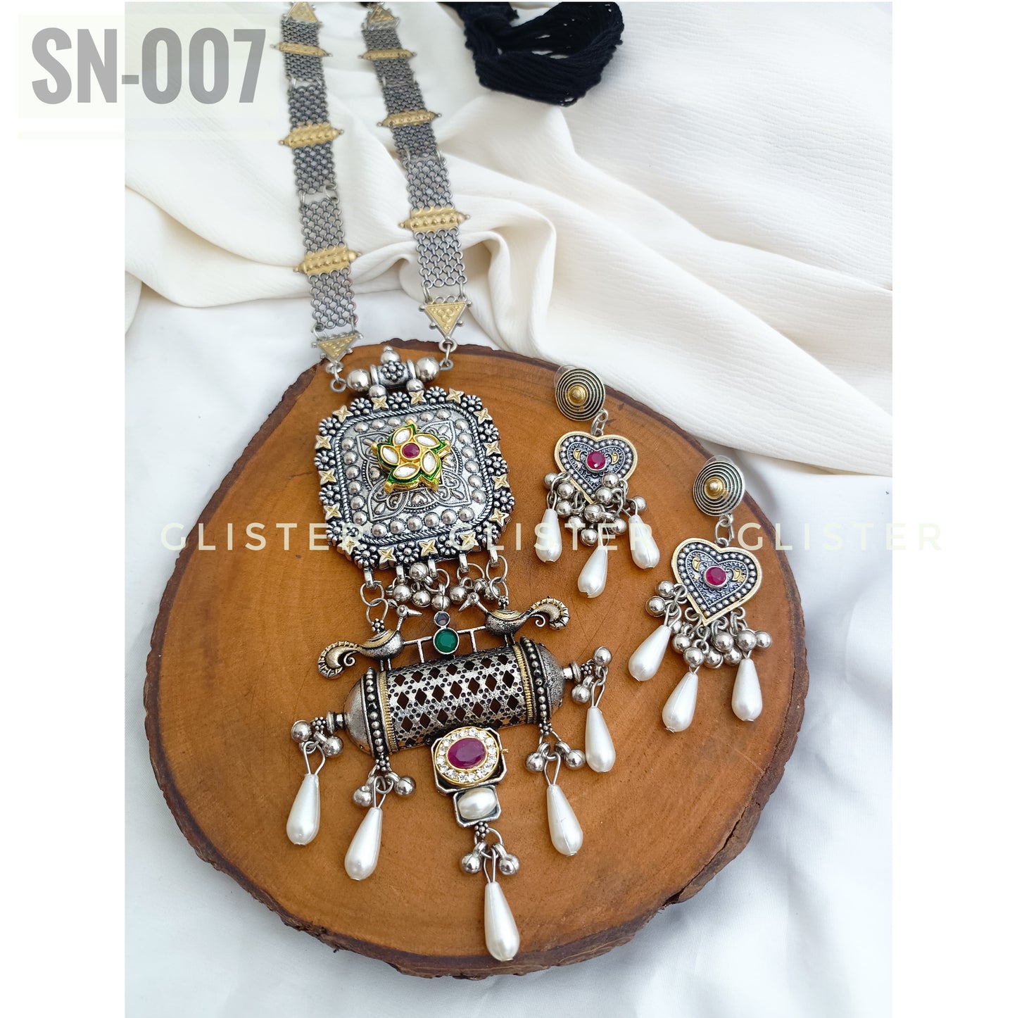 Silver Long Necklace Set ✨ SN-007