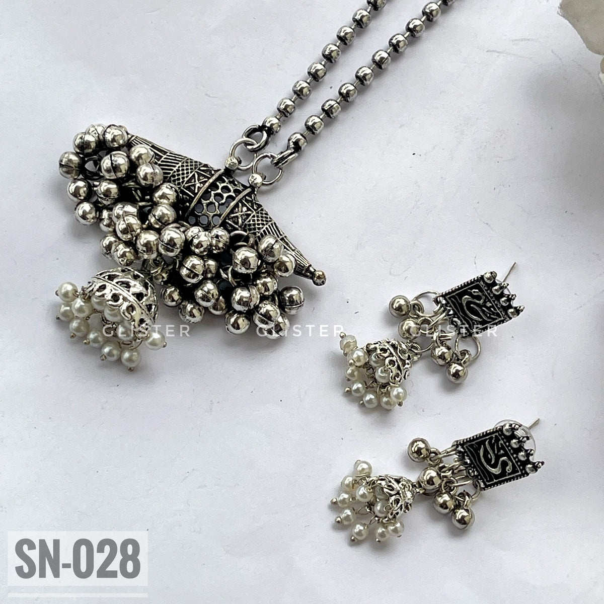 Silver Long Necklace Set ✨ SN-028