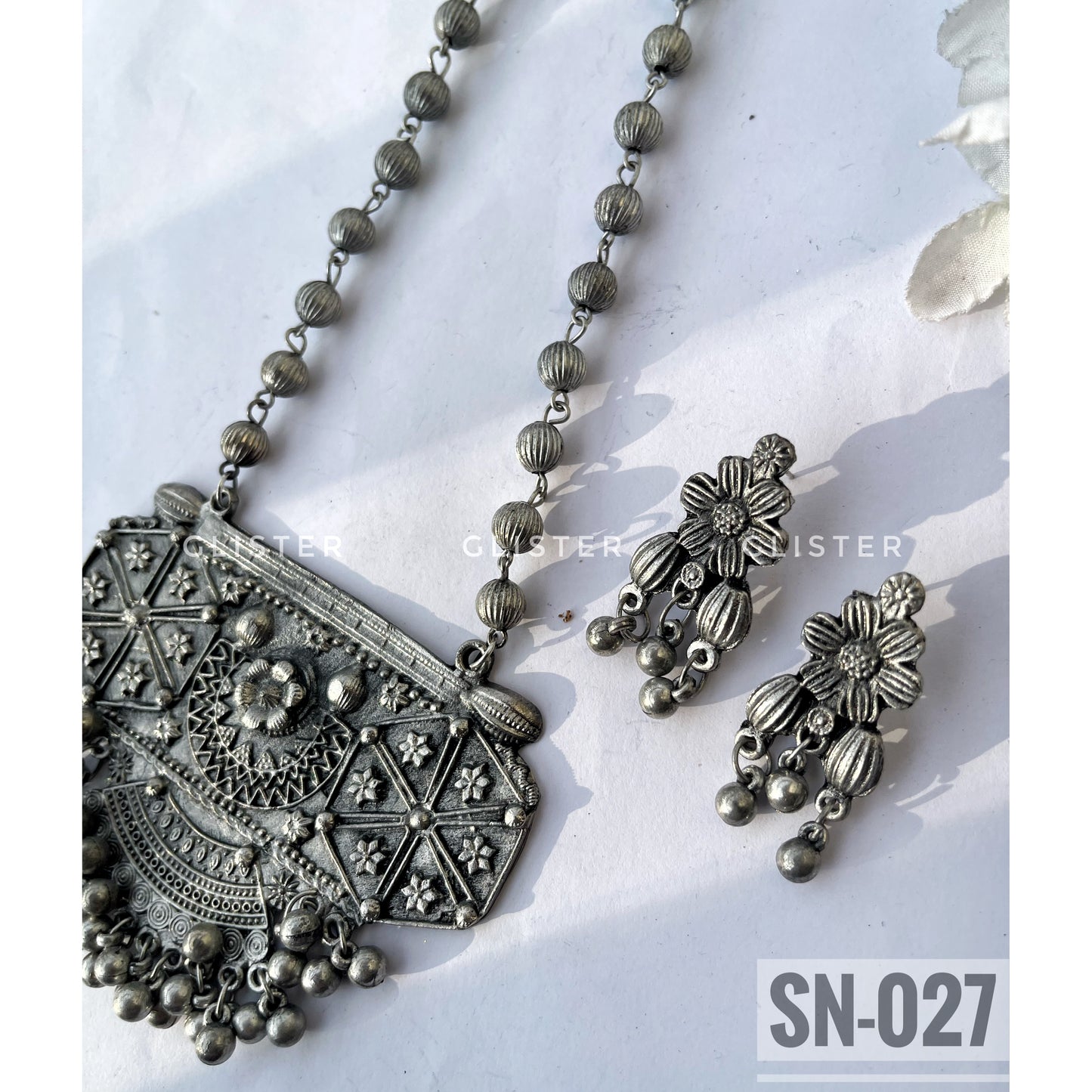 Silver Long Necklace Set ✨ SN-027