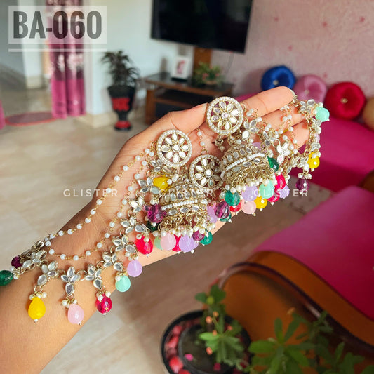 Jhumka with attached Tana and Tikli Set ✨ BA-060