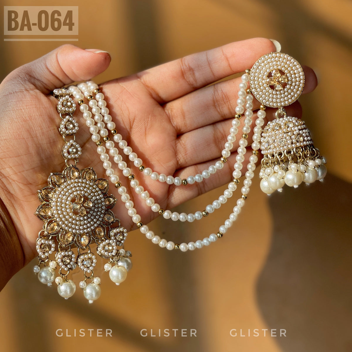 Jhumka with attached Tana and Tikli Set ✨ BA-064