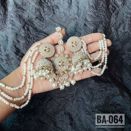 Jhumka with attached Tana and Tikli Set ✨ BA-064