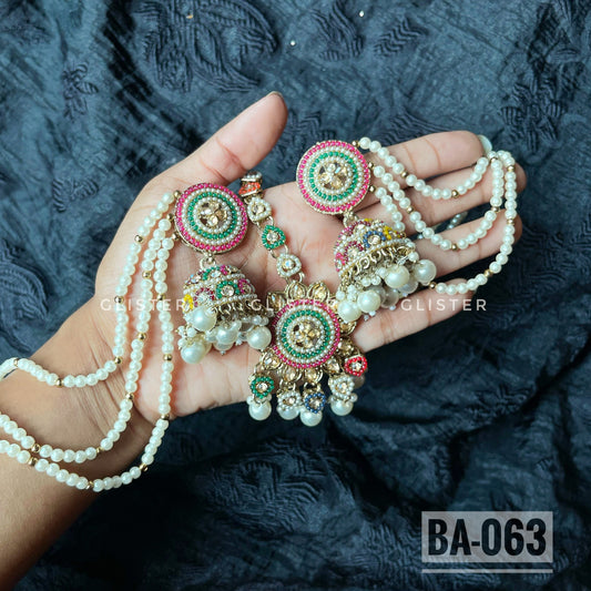 Jhumka with attached Tana and Tikli Set ✨ BA-063