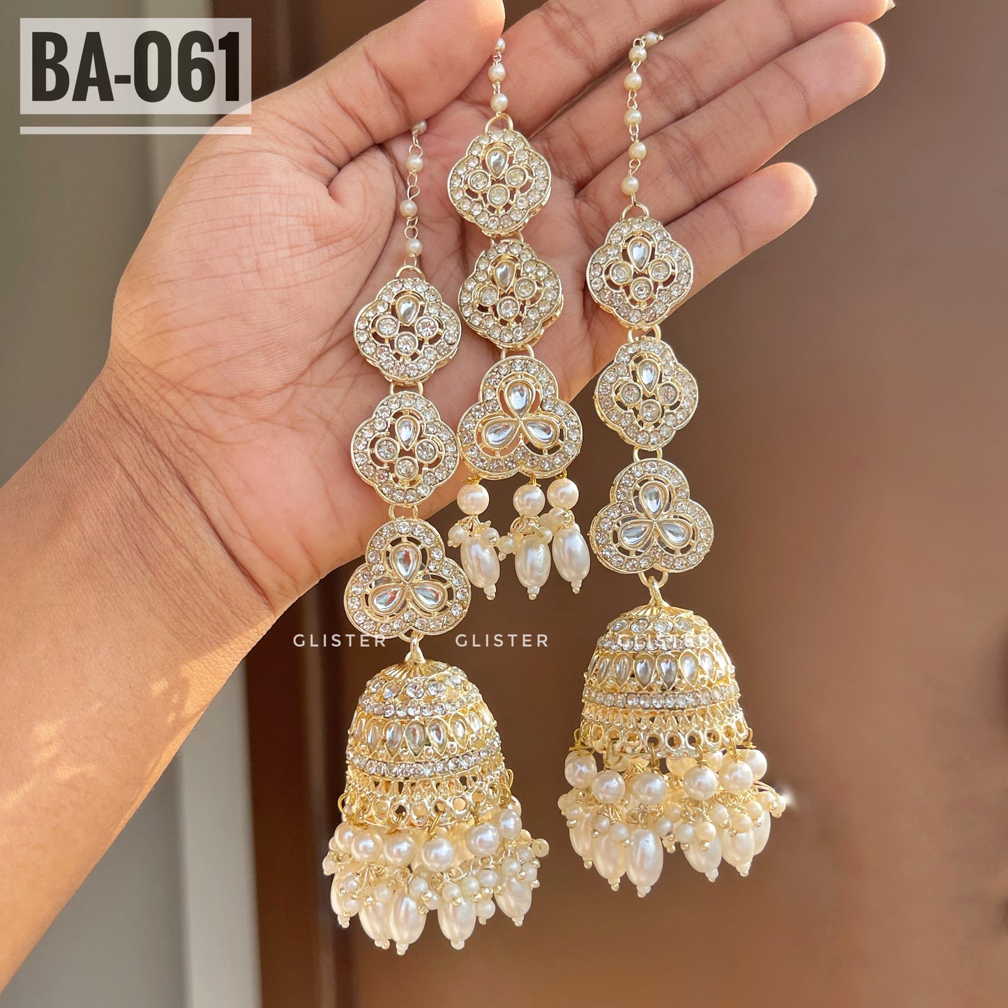 Jhumka with attached Tana and Tikli Set ✨ BA-061