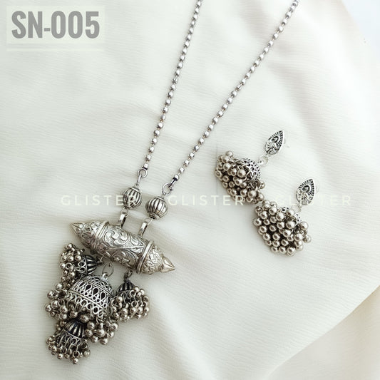 Silver Long Necklace Set ✨ SN-005