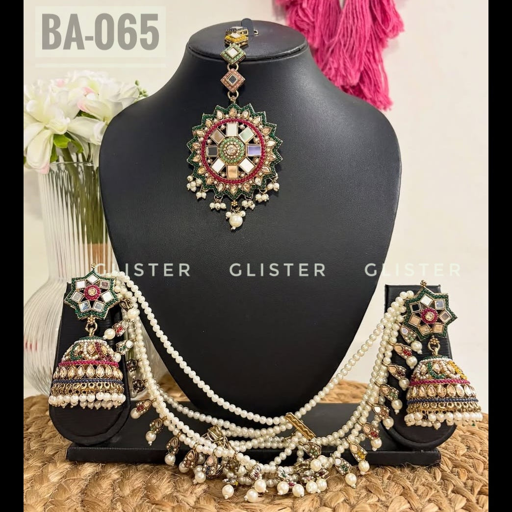 Jhumka with attached Tana and Tikli Set ✨ BA-065